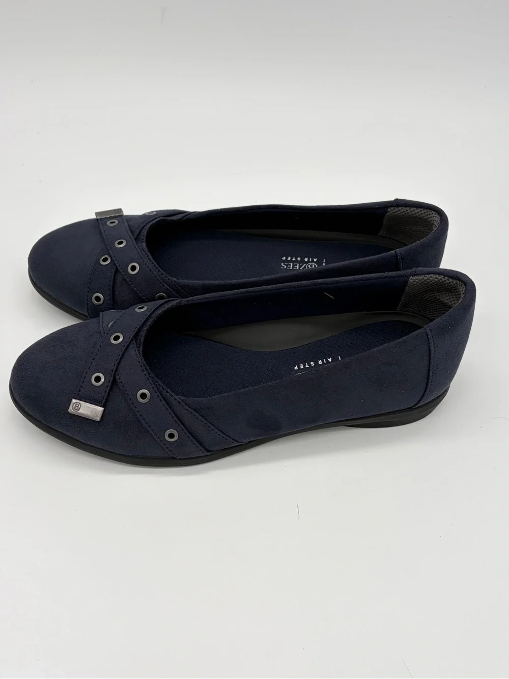 Life Stride Navy Grommet Accent Slip-On Flats